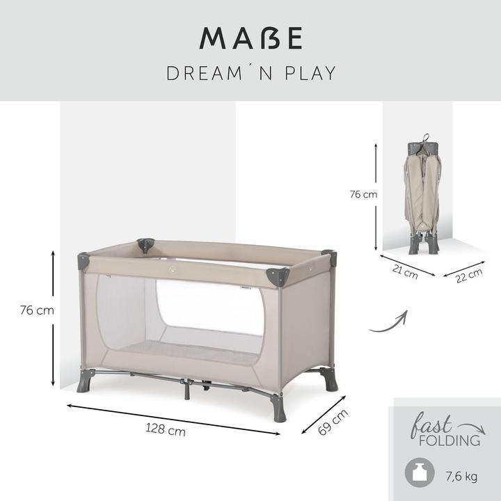 Produktbild Hauck Reisebetten Reisebett Set Dream'n Play inkl. Alvi Reisebett (120 x 60 cm)