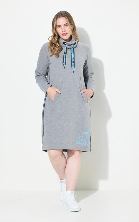 Actual product image Laurasøn Graphic Lettering Long Sleeve High Collared Dress (3XL)