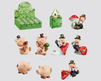 Actual product image Cepewa Lucky charm 4x4cm in gift bag, 8 assorted in dispenser (8x)