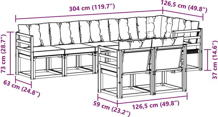 Produktbild vidaXL Outdoor-Sofa