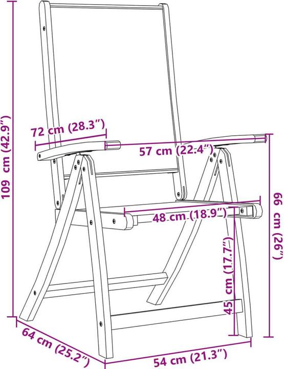 Produktbild vidaXL klappbarer Gartenstuhl