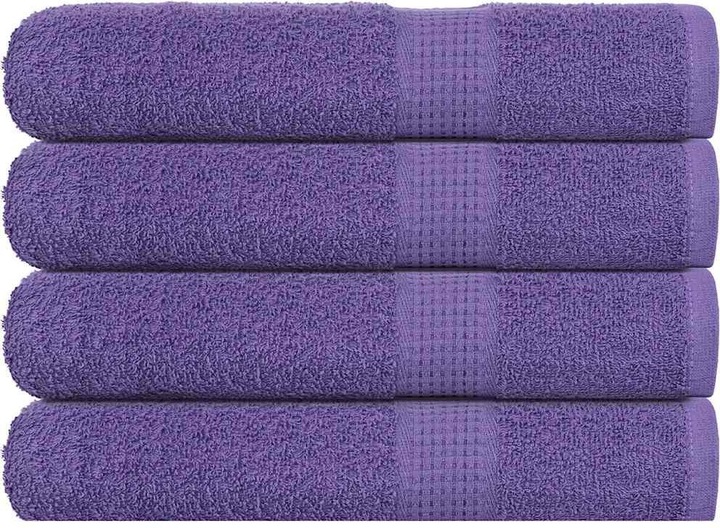 Productafbeelding VidaXL Handdoeken 4 st. Paars 100x200 cm 360 g/m² 100% katoenen strandlaken