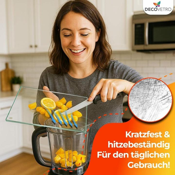 Produktbild Decovetro Schneidebrett Glas |40x30cm | Glasschneidebrett | Leicht zu reinigen