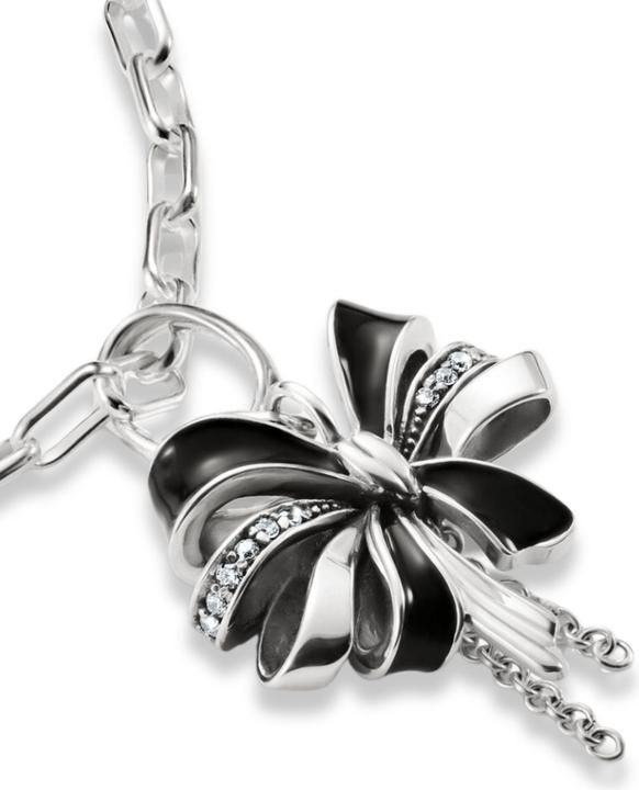 Immagine prodotto Thomas Sabo Charm-Anhänger Schleife schwarz Connect Silber (Argento)