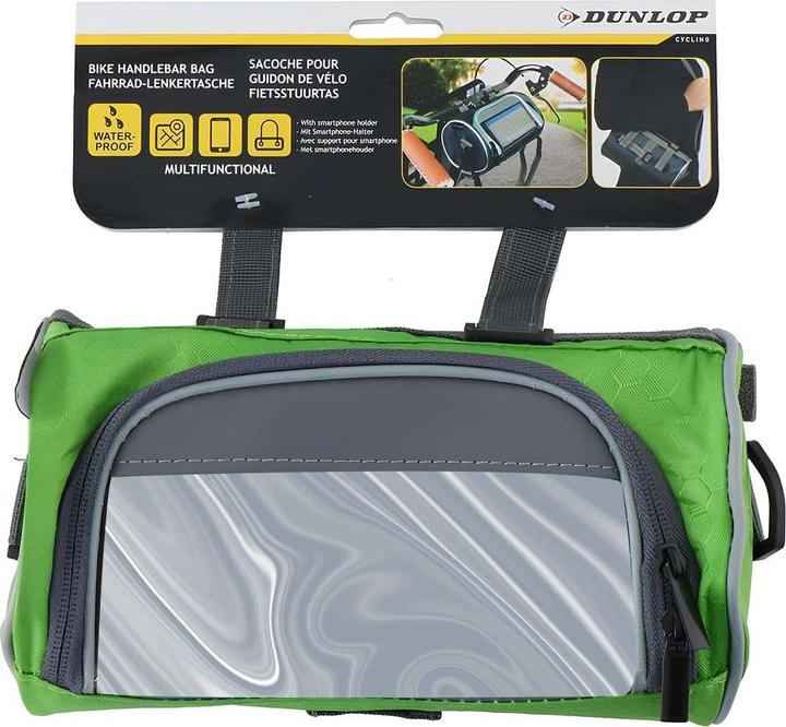 Produktbild Dunlop - Fahrradlenkertasche/Gepäcktasche mit Smartphonetasche (grün) (1.20 l, Lenkertasche)
