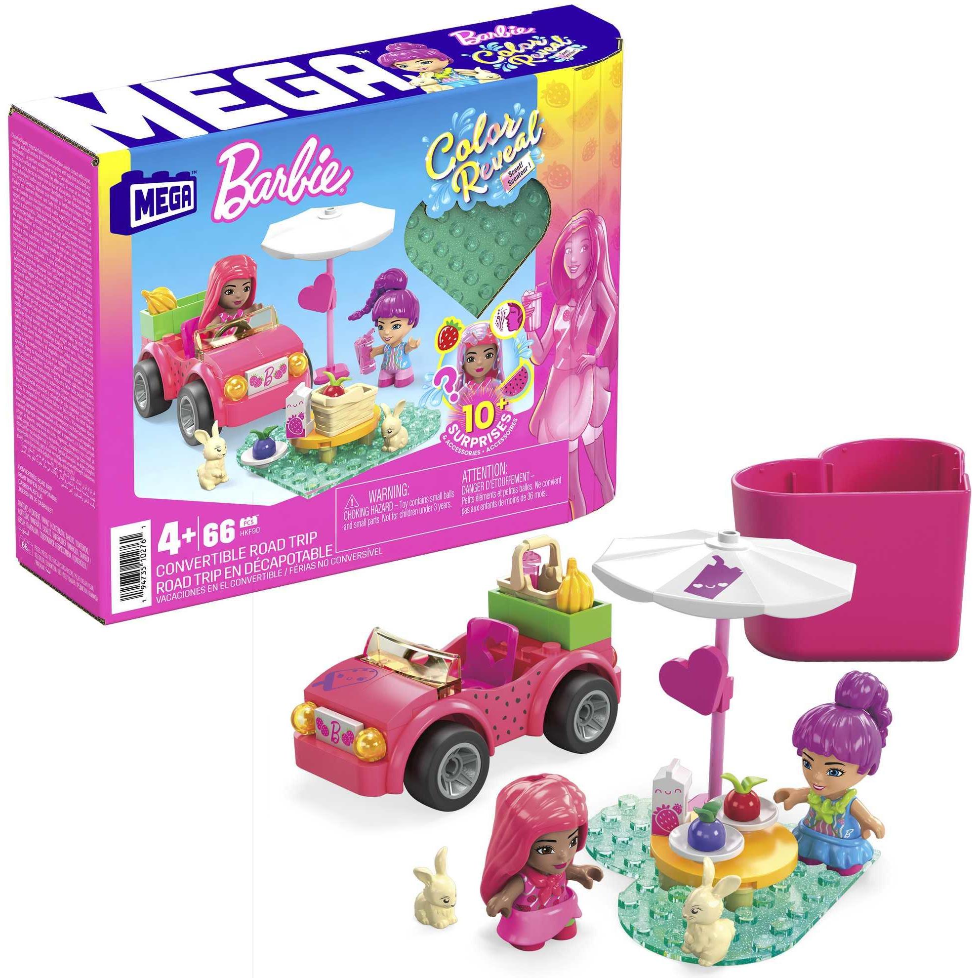 Thumbnail - Mega Construx Barbie Color Reveal Convertible Road Trip
