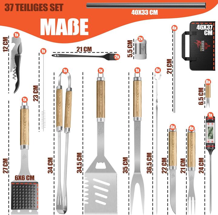 Produktbild Kesser 37-teiliges Grillbesteck Set