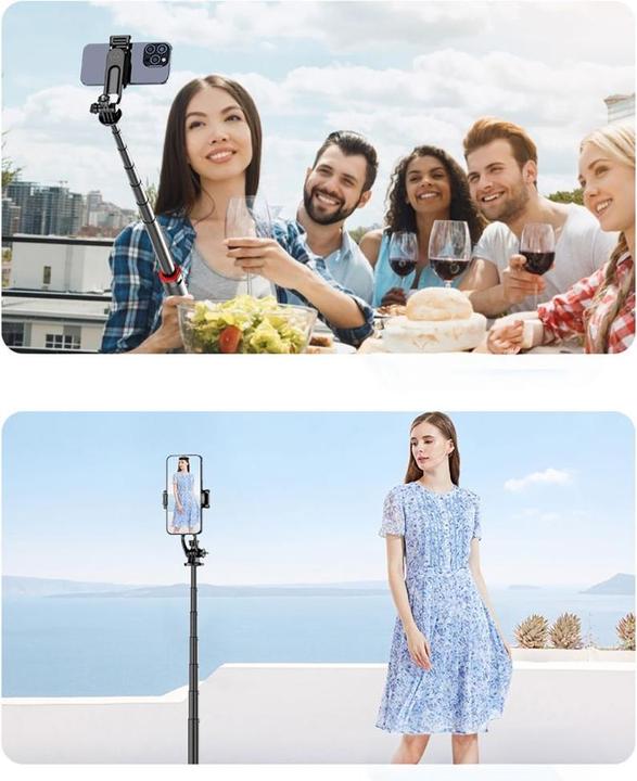 Image du produit Hurtel Selfie stick WC1Y2S 1.3m aluminum telescopic tripod with phone holder - black