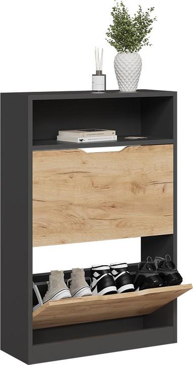Produktbild Vicco Schuhkipper Luca, Anthrazit/Goldkraft Eiche, 22 x 89.5 cm mit 2 Fächern