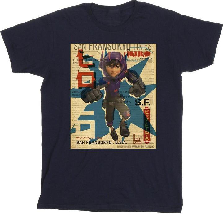 Immagine prodotto Disney Big Hero 6 Baymax Hiro Newspaper Maglietta Uomo (5XL)