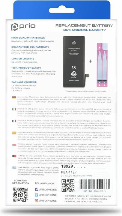 Produktbild prio Akku für iPhone 14 (Universeller APN)