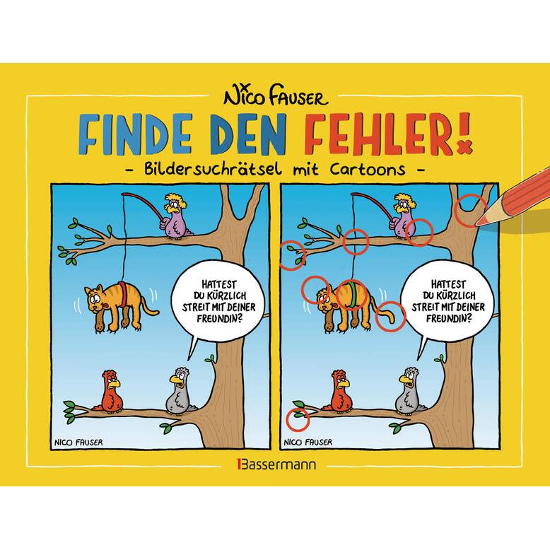 Finde den Fehler - Bildersuchrätsel mit Cartoons, Belletristik von Nico Fauser