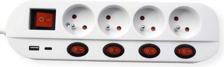 Produktbild Roline Steckdosenleiste 4x UTE einzeln schaltbar 3m (4x, CEE 7/3, CEE 7/5, 3 m)