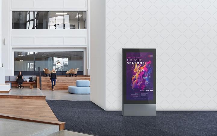 Produktbild DSS Indoor Stele Portrait,98" Bildschirm,silber/schwarz