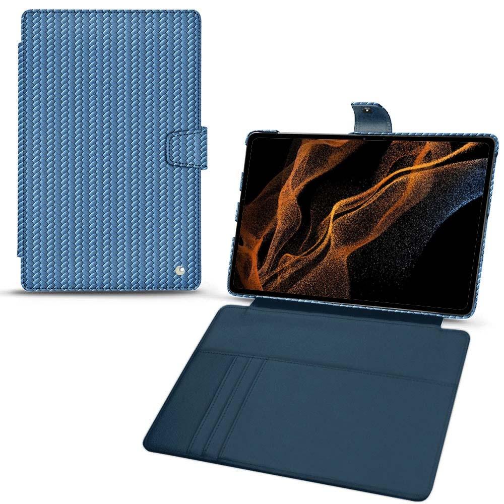 Noreve Lederschutzhülle Wallet (Galaxy Tab S8+), Tablet Hülle, Blau