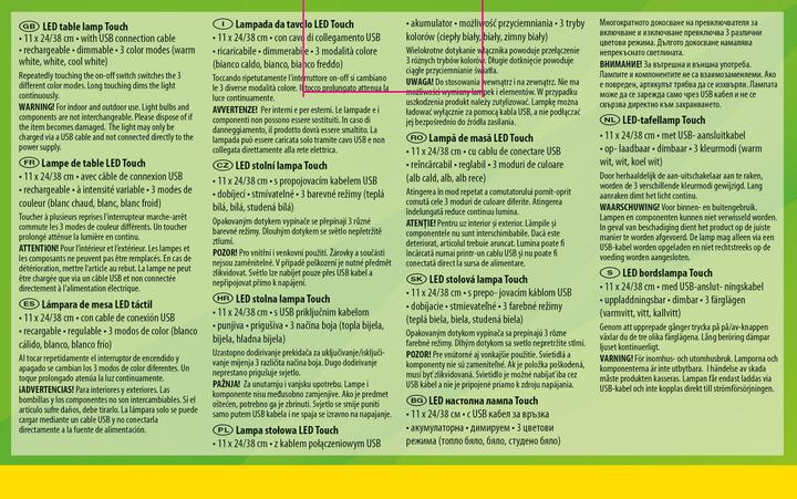 Produktbild Idena LED Tischleuchte Touch Metall beige 11x24/38cm Akku USB dimmbar 3 Modi Innen und Aussen