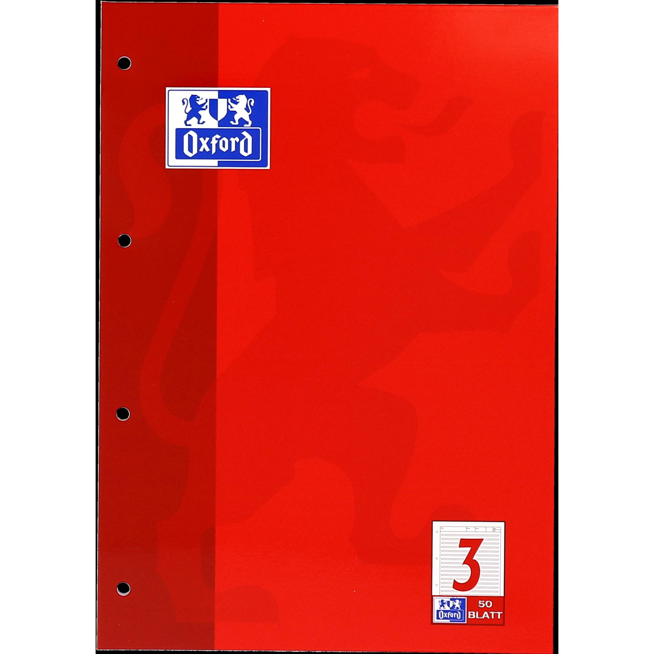 Oxford, Heft + Block, Arbeitsblätterblock, A4, Lineatur 3 (A4, Harter Einband)