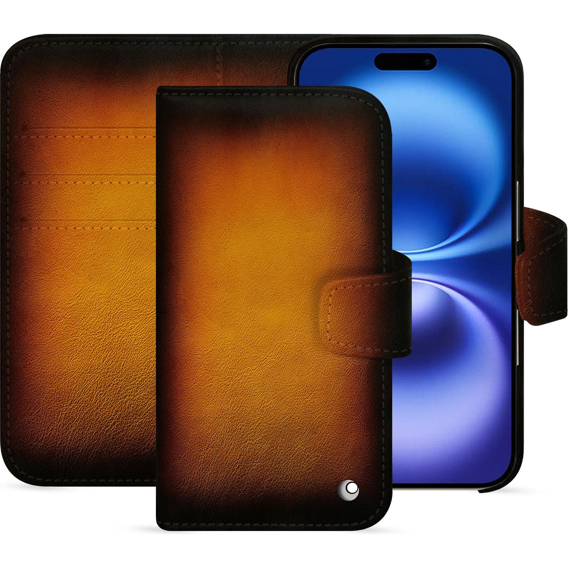 Noreve Lederschutzhülle Apple iPhone 16 (Apple iPhone 16), Smartphone Hülle, Violett