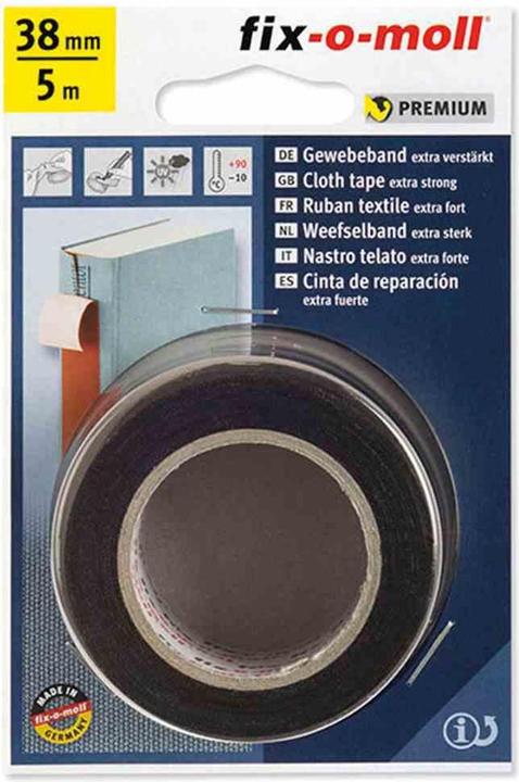 Actual product image Fix-o-moll Fabric tape black 5 m x 38 mm (38 mm)