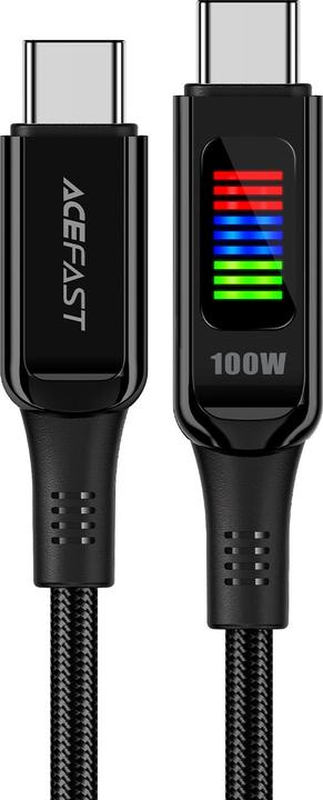 Acefast C7-03 USB-C USB-C 100W 1.2m cable with display - black (1.20 m, USB 3.2 Gen 1, 100 W)