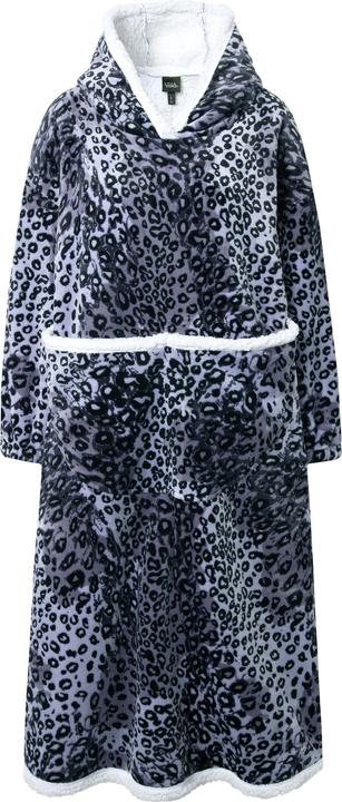 Produktbild Ulla Popken Loungewear-Poncho, Leomuster, Kapuze, Langarm, Tasche (42, 44, 46, 48)