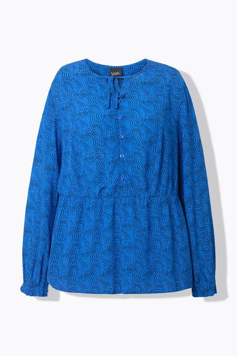 Actual product image Ulla Popken Wave Print Long Sleeve Blouse (60)