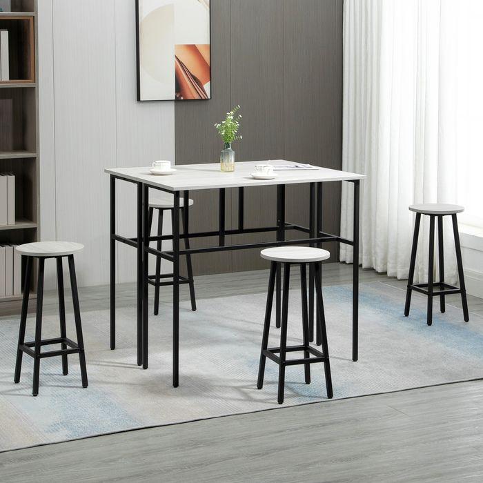 Produktbild Swisshandel24 Bartisch-Set, 6-teilig, Industrial Design, Spanholz Stahl Grau+Schwarz