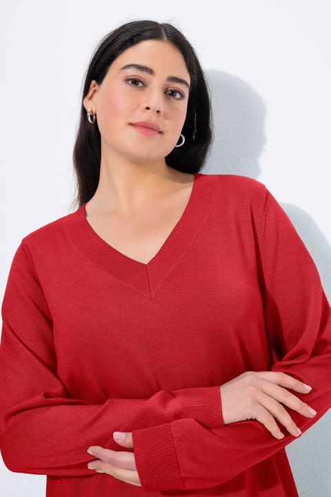 Immagine prodotto Ulla Popken Maglione in morbida maglia fine con scollo a V e maniche lunghe (54)