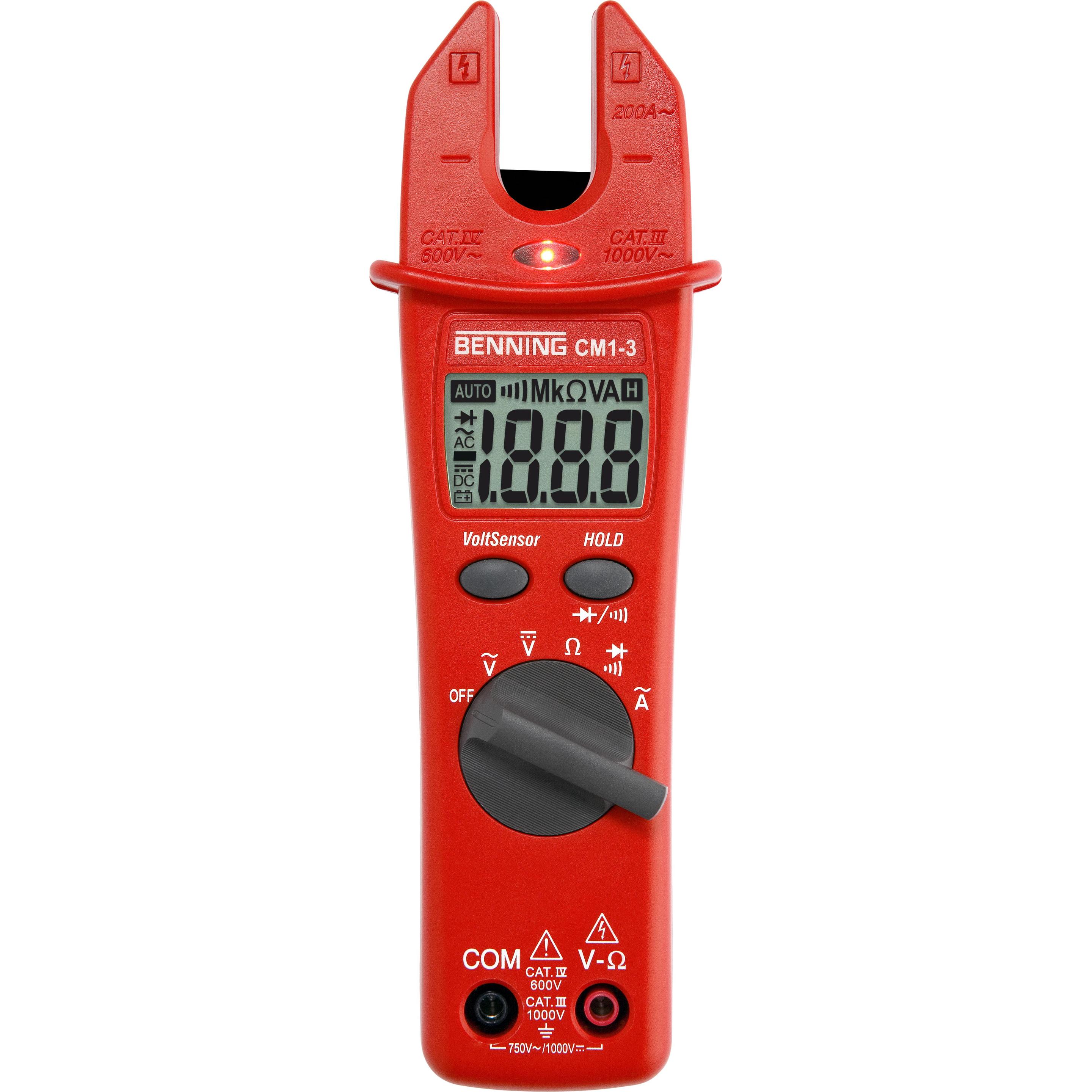 Benning, Multimeter, Stromzange, Hand-Multimeter di (CAT III 1000V, CAT IV 600V)