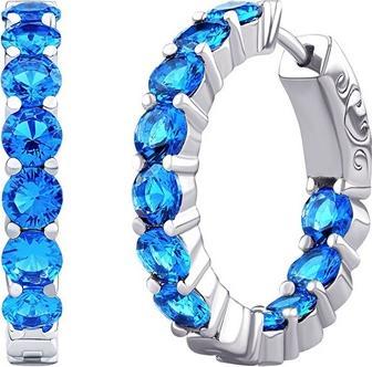 Immagine prodotto Silvego Orecchini a cerchio di lusso in argento con zirconi azzurri MW02722ELB