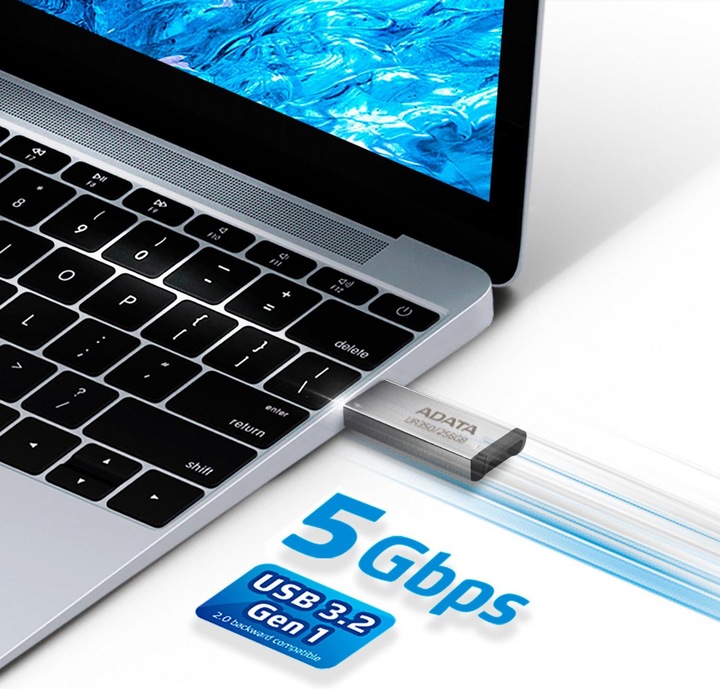 Image du produit Adata LECTEUR DE MÉMOIRE FLASH USB3.2 256G/UR350-256G-RSR/BK (256 Go, USB-A)