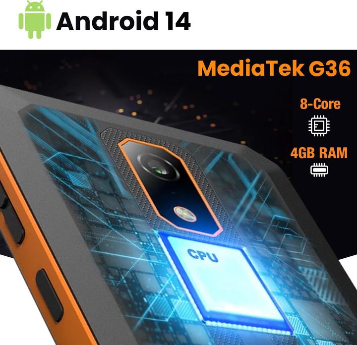 Image du produit Myphone Smartphone Iron Va étanche antichoc etange (64 Go, Noir / Orange, 6.56", Double SIM, 13 Mpx, 4G)