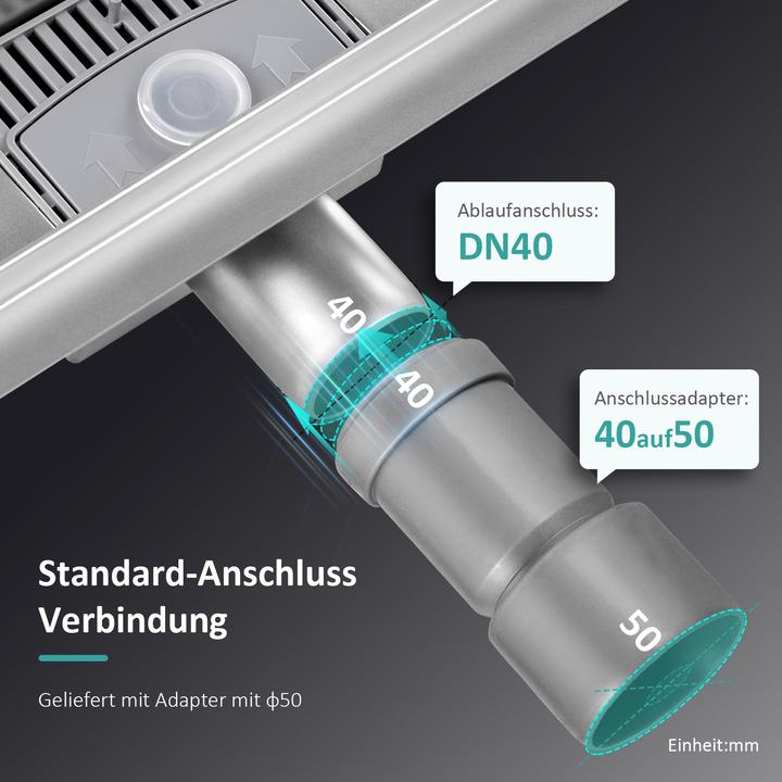 Image du produit Emke Caniveau De Douche En Acier Inoxydable, Siphon Anti-Odeur, Filtre à Cheveux, 1100cm (1100 mm)