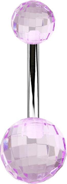 Immagine prodotto Star Piercing Banana argento con due palle da discoteca viola (Materiale sintetico, Acciaio chirurgico 316L, senza ottone)