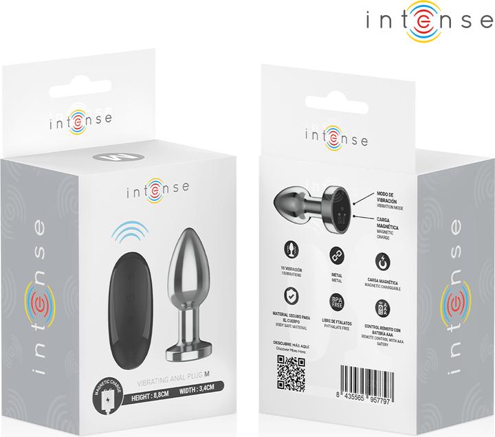 Produktbild Intense - Anal Plug 10 Vibrationen Metall Mit Fernbedienung M