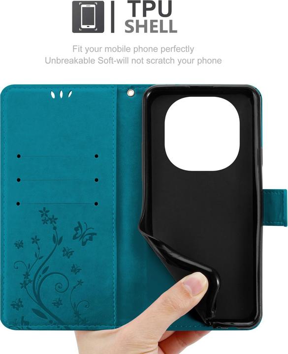 Produktbild Cadorabo Hülle für Xiaomi RedMi Note 14 Pro 5G mit Blumen Muster (Xiaomi Redmi Note 14 Pro 5G)