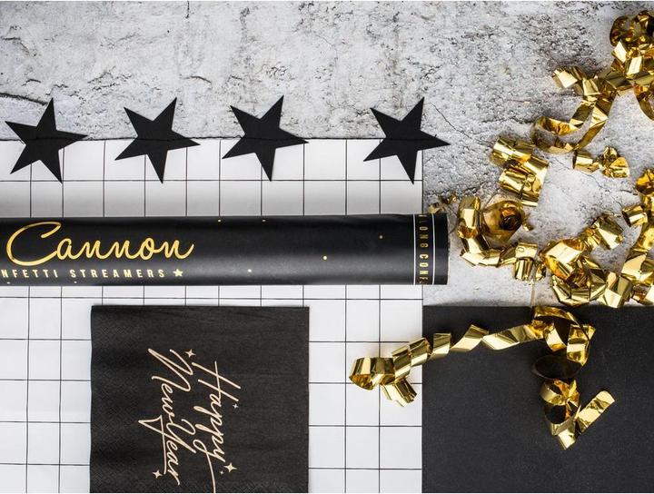 Actual product image Partydeco Confetti Cannon - 60cm - Metallic - Streamers - Gold (1 Piece)