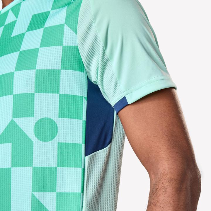 Image du produit Kipsta Maillot De Football Adulte Manches Courtes Viralto Check Vert Et Marine (XL)