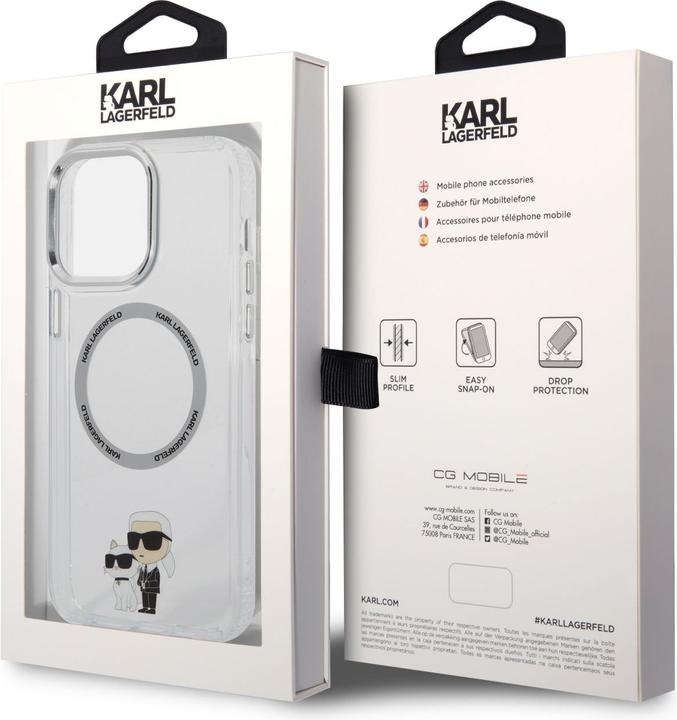 Actual product image Karl Lagerfeld KLHMP14XHNKCIT iPhone 14 Pro Max 6.7" hardcase transparent Iconic Karl&Choupette Mags (Apple iPhone 14 Pro Max)