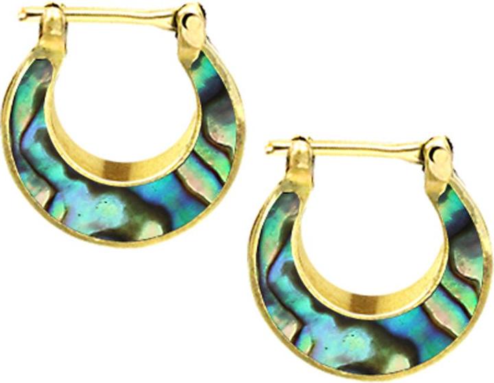 Immagine prodotto Star Piercing Ohrring vergoldet Basic mit Abalone (Ottone, Organico)