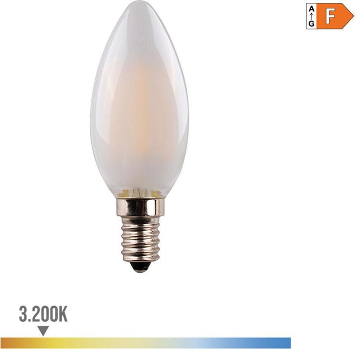 Energie-Label EDM LED-Glühbirne in Kerzenform 98629 F 30 W 4,5 W 40 W E14 470 lm 3,5 x 9,8 cm (3200 K) (E14, 470 lm, 1x)