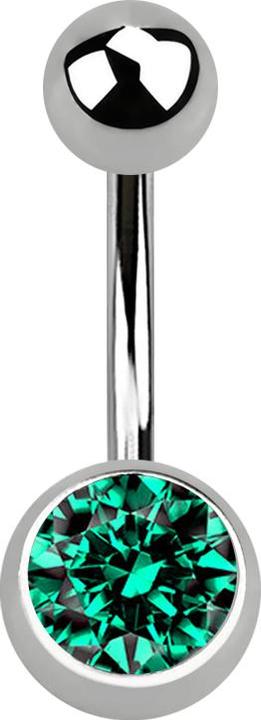 Actual product image Star Piercing Banana silver with ball and ball crystal turquoise (without brass, Titanium)