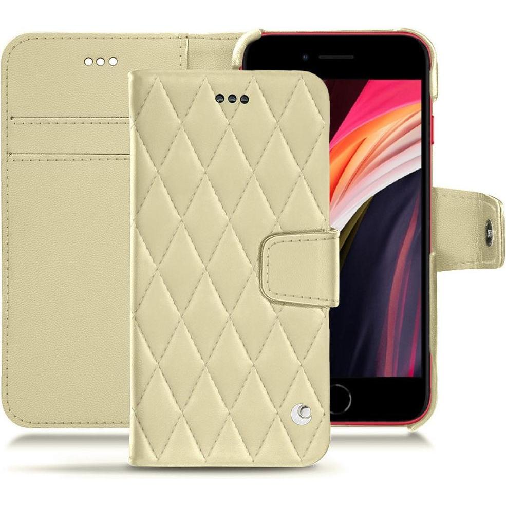 Noreve Lederschutzhülle Wallet (Apple iPhone SE (2nd Gen), Apple iPhone SE (3rd Gen)), Smartphone Hülle, Beige