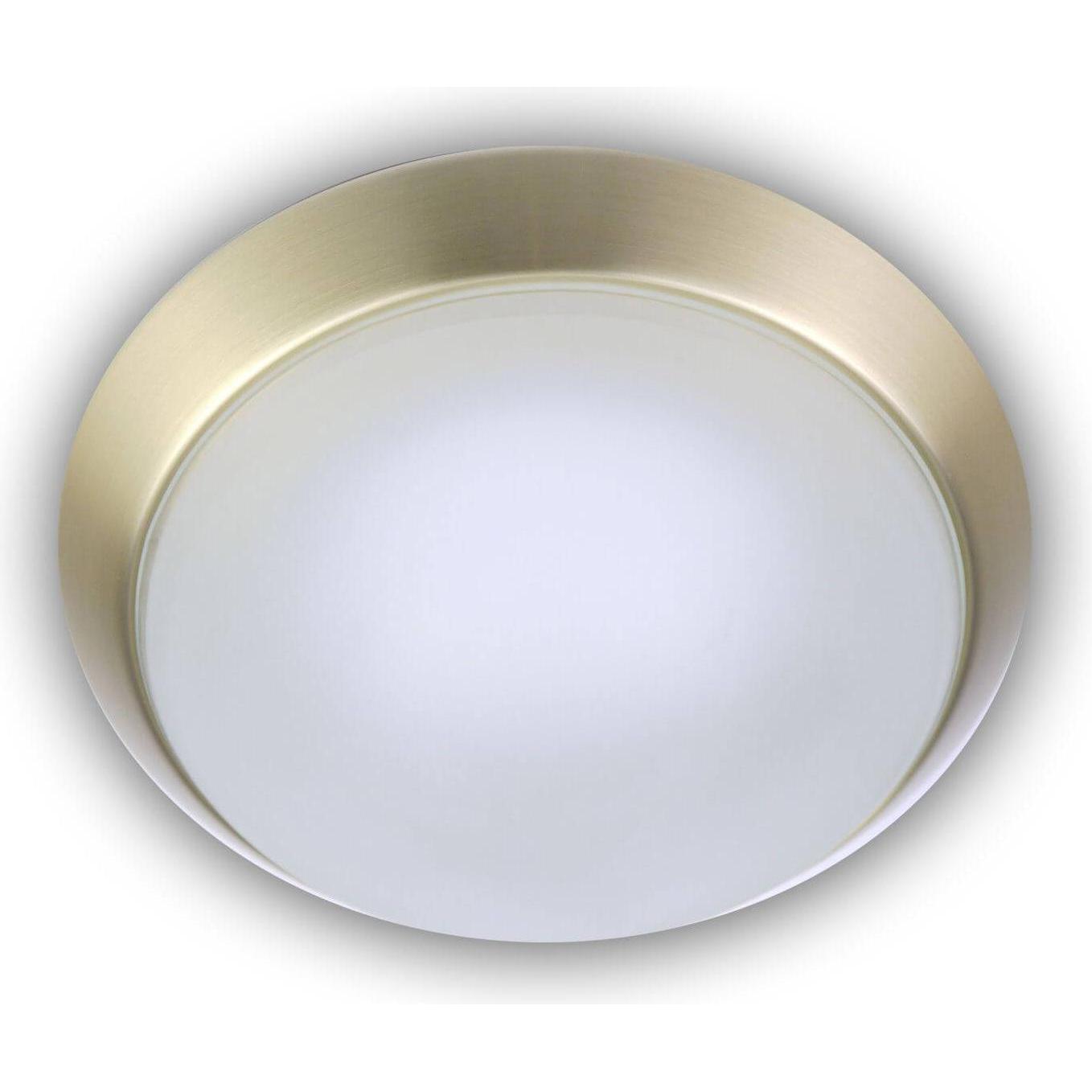 Niermann Stand By, Wandleuchte + Deckenleuchte, Niermann LED 10W Deckenleuchte satiniert Glas Klarrand, Messing matt, 30...