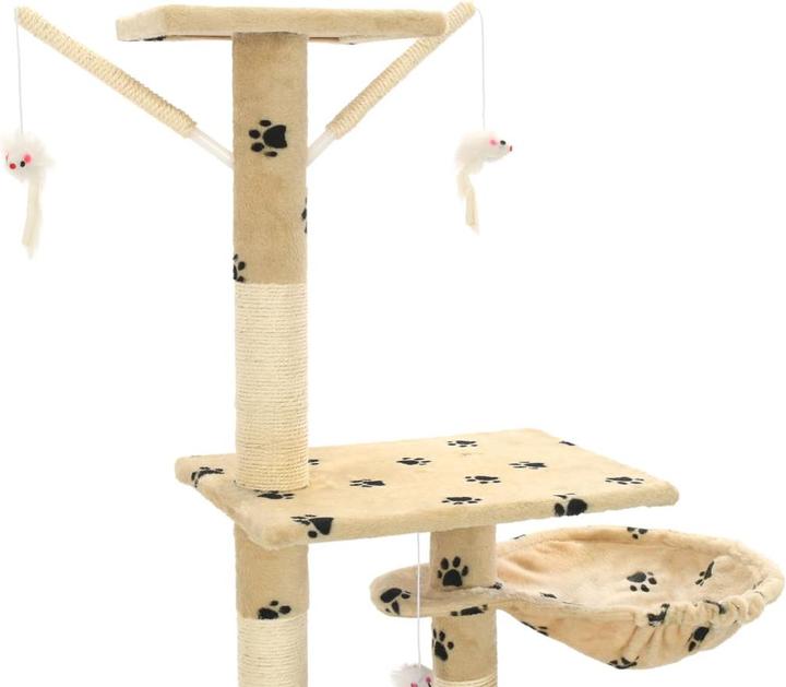 Actual product image vidaXL Kratzbaum (250 cm, Beige with paw pattern)