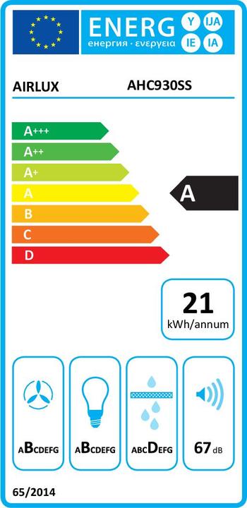 Label énergétique Airlux AHC930SS (Hotte murale)