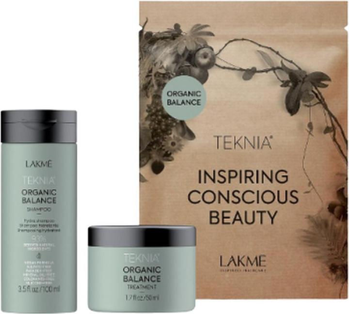 Produktbild Lakmé Lakme Teknia Reisepaket Organic Balance: Shampoo 100ml + Behandlungen 100ml (100 ml, Flüssiges Shampoo)