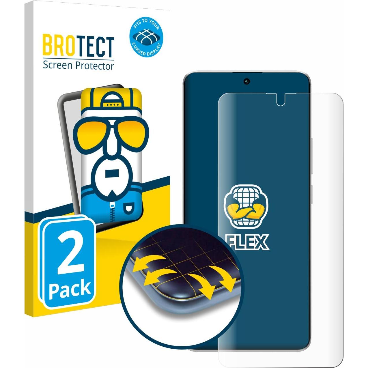 BROTECT Full-Cover Displayschutz (2 Stück, Xiaomi Redmi Note 13 Pro 5G), Smartphone Schutzfolie, Transparent