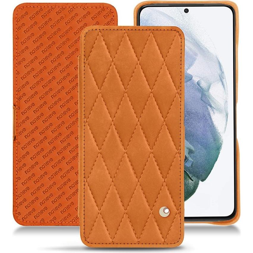 Noreve Lederschutzhülle horizontal (Samsung Galaxy S21+), Smartphone Hülle, Orange