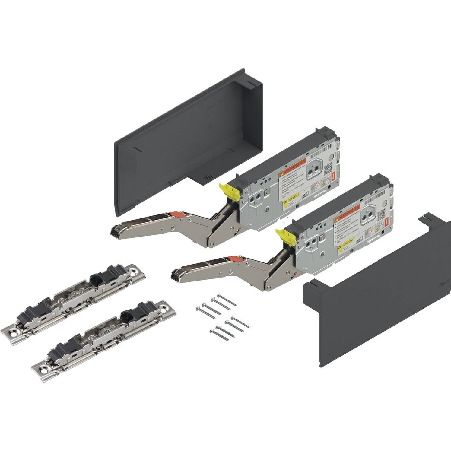 Vasalat, Möbelausstattung, BLUM Kraftspeicher Set LF 930-2800 mit Befestigung & Abdeckung tiefgrau (1 Stk.)